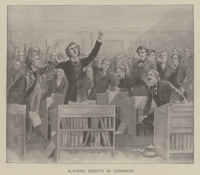 Slaveridebat i Kongressen (litografi) af American School