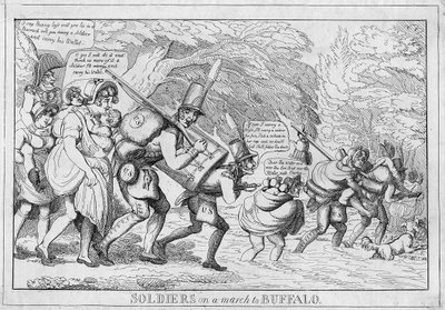 Soldater på march til Buffalo, 1813 af American School