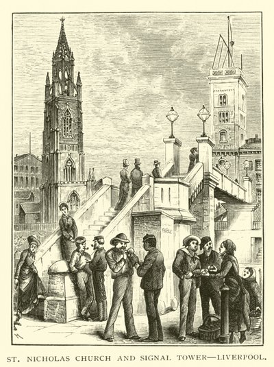 St Nicholas Church og Signal Tower, Liverpool af American School