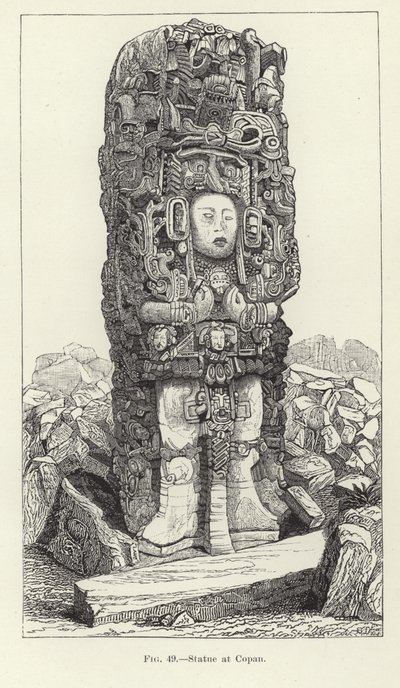 Statue ved Copan af American School