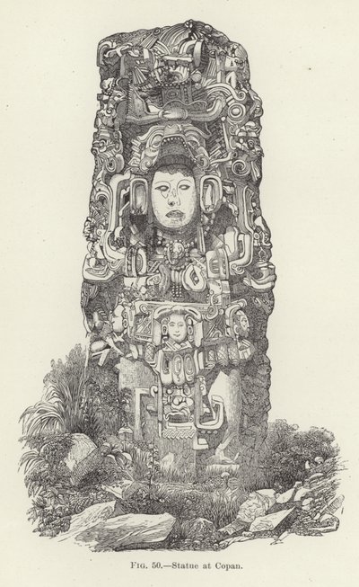 Statue ved Copan af American School