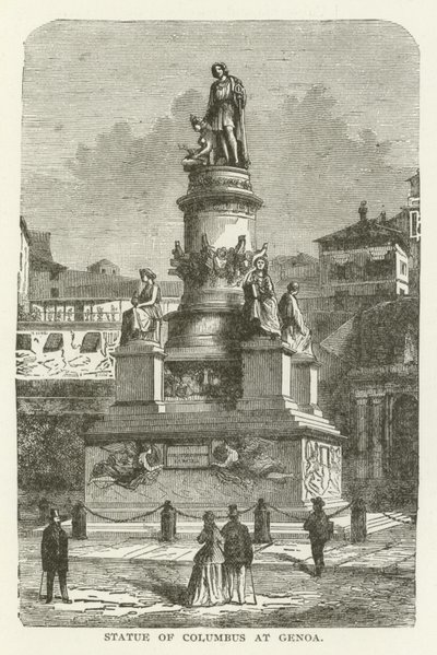 Statue af Columbus i Genova af American School