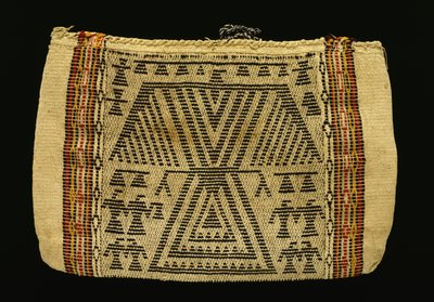 Opbevaringspose, Potawatomi, ca. 1890 (bomuldsgarn og uldgarn) (se også 340992) af American School