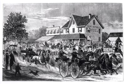 Gadescene i New York, illustration fra New York i det nittende århundrede af American School