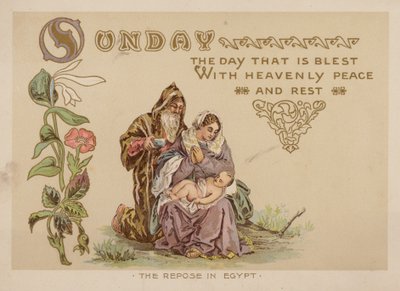 Søndag, den dag, der er velsignet med himmelsk fred og hvile (chromolitho) af American School