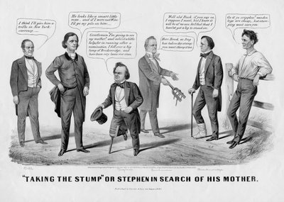At tage stubben, eller Stephen på jagt efter sin mor, udgivet af Currer & Ives, New York, 1860 af American School
