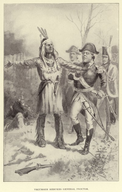 Tecumesh irettesætter general Proctor (litografi) af American School