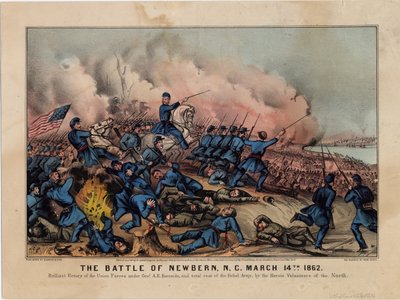 Slaget ved Newbern, N.C., 14. marts 1862, pub. af Currier & Ives, ca. 1862 af American School