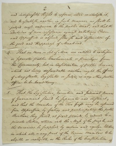 Bill of Rights, kopi underskrevet i Federal Hall, 1789 (blæk på papir) af American School
