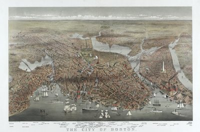 Byen Boston, udg. 1873 (farvelitografi) af American School