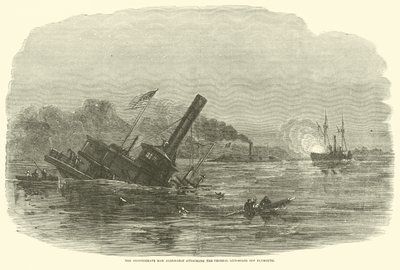 Den konfødererede Ram Albemarle angreb de føderale kanonbåde ud for Plymouth, oktober 1864 af American School