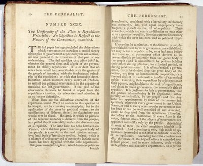 The Federalist, udgivet i 1788 (tryk) af American School