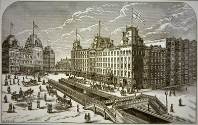 The Grand Union Hotel, New York City (litho) af American School