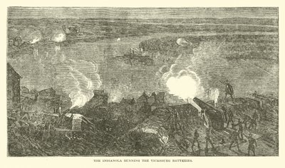 Indianola, der kører Vicksburg Batteries, februar 1863 af American School