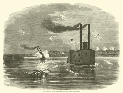 Lancasteren og Schweiz, der kører Vicksburg Batteries, marts 1863 af American School