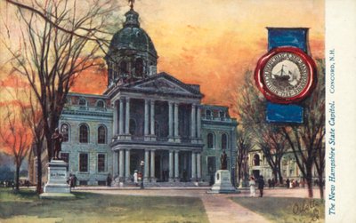 New Hampshire State Capitol, Concord, New Hampshire (farvelitografi) af American School