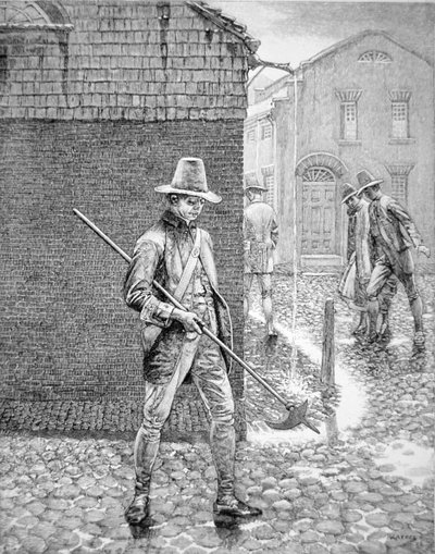 New York Policeman of 1693 (gravering) af American School