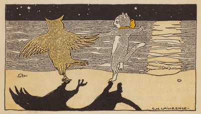 Uglen og Pussycat (farve litho) af American School