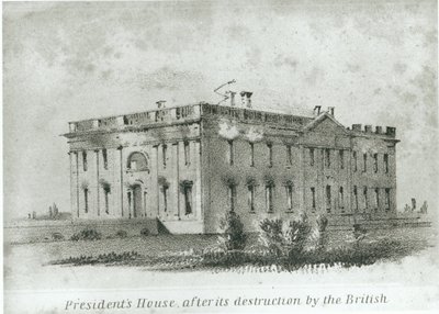 Præsidentens hus efter dets ødelæggelse af briterne, fra Wattersons 