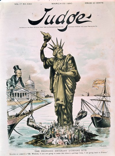 The Proposed Emigrant Dumping Site, forside af Judge, 22. marts 1890 af American School