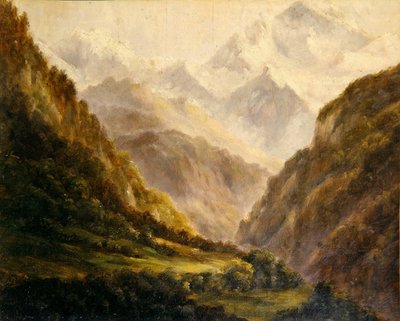 The Rockies, ca. 1870 (olie på papir) af American School