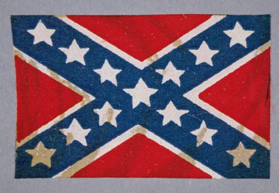 Sydkorsets kampflag for de konfødererede styrker (farve litho) af American School