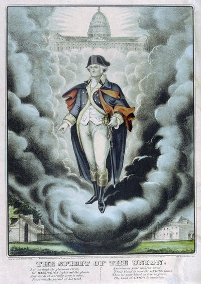 The Spirit of the Union, pub. 1860 (farvelitografi) af American School