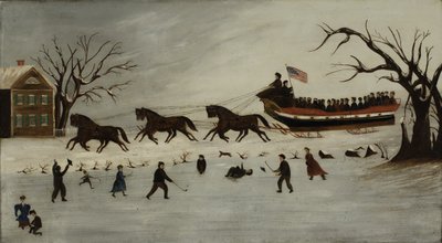 Suffragetterne tager en slædetur, 1870-90 af American School