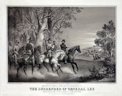 General Lees overgivelse, pub. 1866 (litografi) af American School