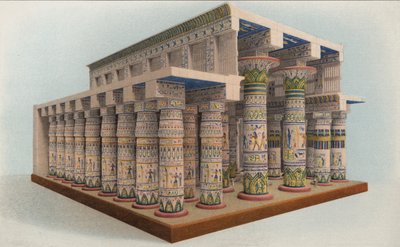 Karnak-templet, Egypten (farvelitografi) af American School