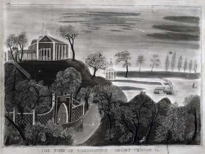 The Tomb of Washington, Mount Vernon, Va., efter 1807 (grafit på sandpapir) af American School