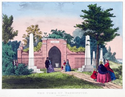 The Tomb of Washington, Mount Vernon, Va., pub. ca. 1857 (farve litho) af American School