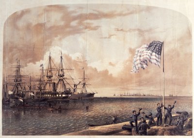 Unionssejren i Port Royal, 7. november 1861, indgraveret af Shearman og Hart, 1861 af American School