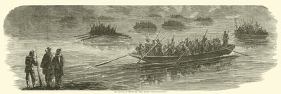 Fremrykning af Sedgwicks korps krydser Rappahannock, april 1863 af American School