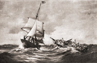 Tilfangetagelsen af HMS Frolic af krigssluppen USS Wasp, en flådeaktion udkæmpet i Atlanterhavet den 18. oktober 1812, under krigen i 1812, fra 