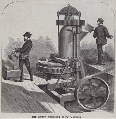 Den store amerikanske murstensmaskine (gravering) af American School