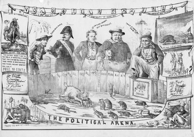 Den politiske arena, muligvis udgivet i Cincinnati, ca. 1861 af American School