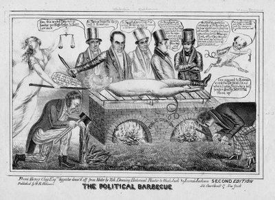 Den politiske grill, ca.1835 af American School