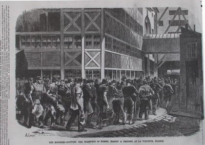 Raffinaderne forlader værkstedet for hr. Jeanty & Provost i la Villette, Frankrig fra Scientific American, 1870 af American School