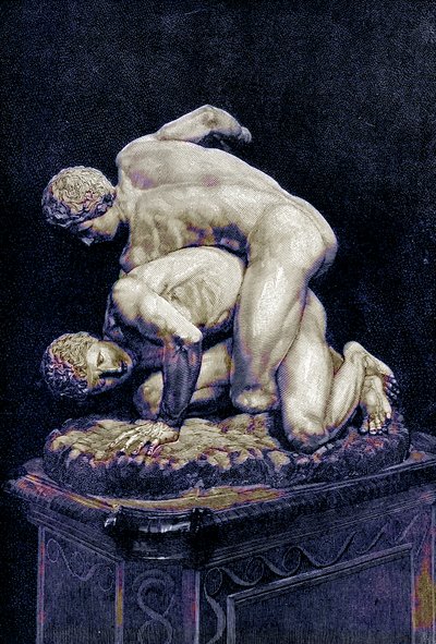 Wrestlerne, illustration fra History of Greece af Victor Duruy, udgivet 1890 (digitalt forbedret billede) af American School