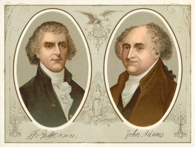 Thomas Jefferson, John Adams (chromolitho) af American School