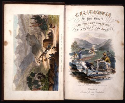 Titelblad i Californien, dets tidligere historie, dets nuværende position, dets fremtidsudsigter af G.A. Fleming, 1850 af American School