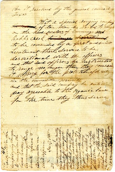 Til The People of Texas vedr.: belejring af mexicansk garnison ved San Antonio de Bexar, 10. december 1835 af American School