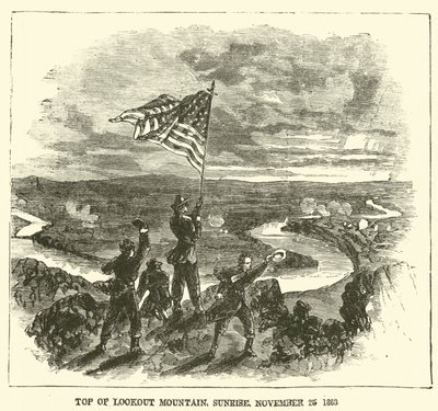 Toppen af Lookout Mountain, solopgang, 25. november 1863, november 1863 af American School
