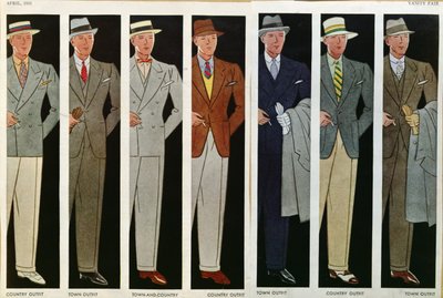 Town and Country Outfits, fra Vanity Fair, april 1931 af American School