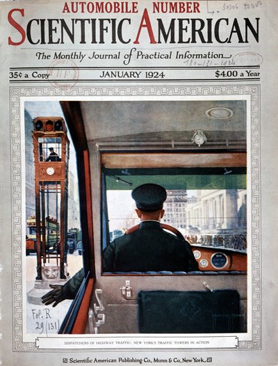 Trafiklystårne og trafikkontrol i New York - i "" Scientific American", januar 1924 af American School
