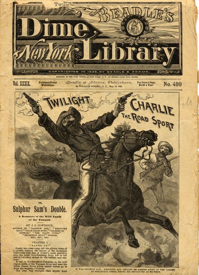 Twilight Charlie, Forside af Beadles New York Dime Novel, 1888 af American School