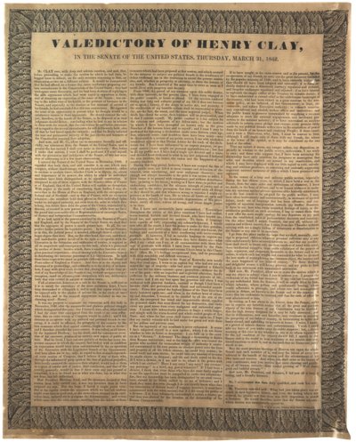 Valedictory of Henry Clay, i Senatet i USA, 31. marts 1842 af American School