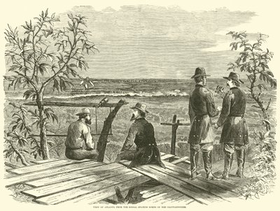 Udsigt over Atlanta fra signalstationen nord for Chattahoochee, juli 1864 af American School