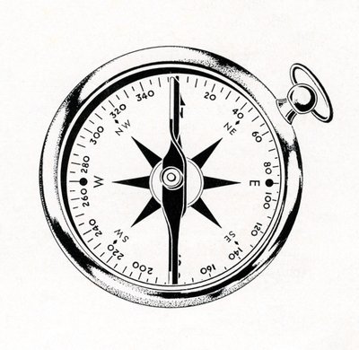 Vintage illustration af et kompas af American School